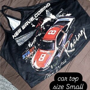 SHEIN Racing Graphic Crop Top